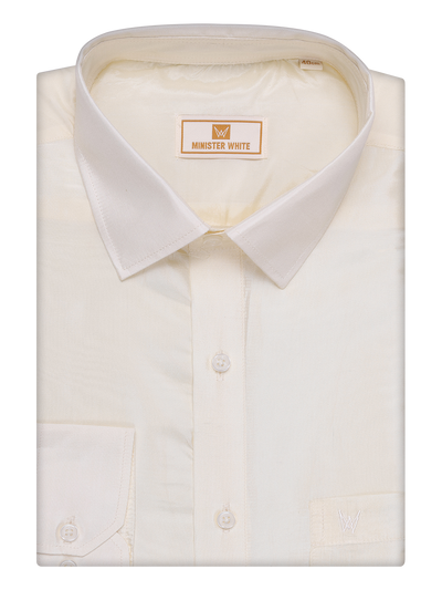 Men's Art Silk Cream Full Sleeves Shirt Finesse