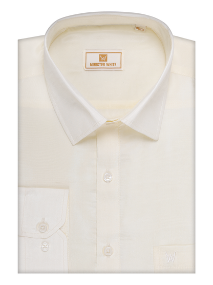 Mens Art Silk Cream Full Sleeves Shirt 