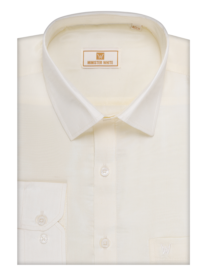 Mens Art Silk Cream Full Sleeves Shirt 