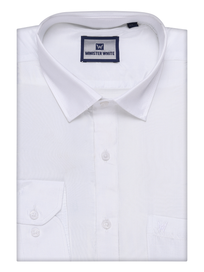 Men's Art Silk Half White Full Sleeves Shirt Finesse 