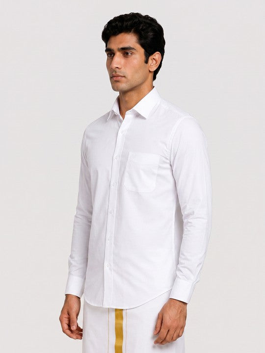 Mens Cotton Smart Fit White Shirt Thunder