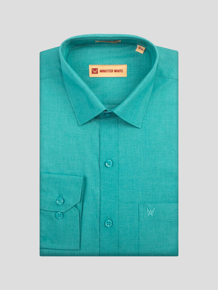 Men's Teal Color Shirt with Matching Fancy Printed Border Dhoti Combo Casper Trends