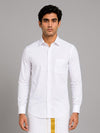 Men's Cotton Regular Fit Liberty Cut White Shirt Pearl