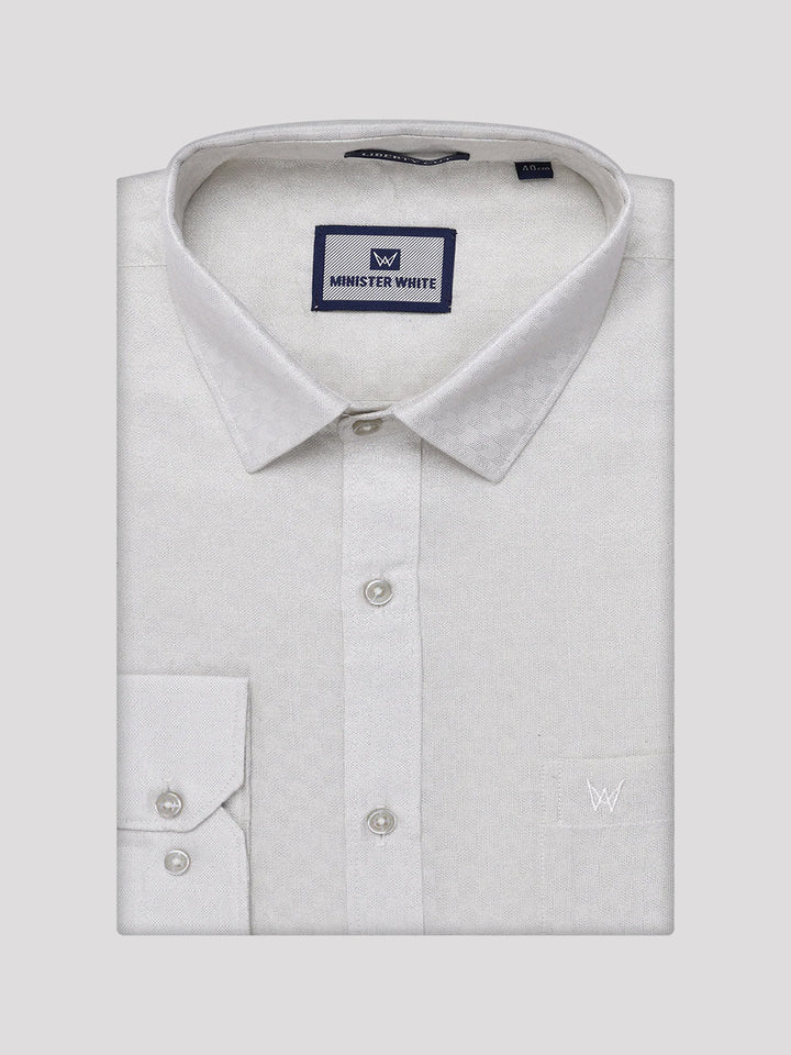 Men's Silver Colour Jacquard Shirt with Matching Flexi Dhoti Combo Zeebra