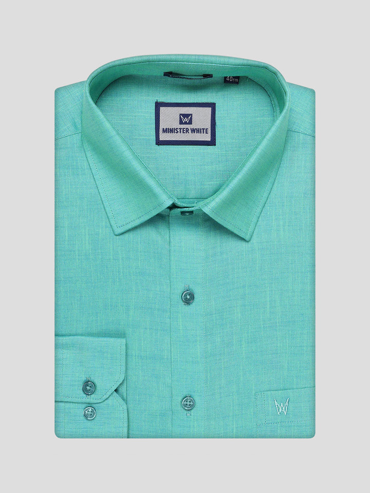 Men's Mint Blue Color Shirt with Matching Fancy Border Dhoti Combo Lemax