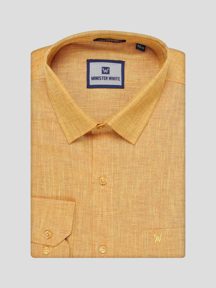 Mens Mustard Colour Shirt with Matching Fancy Border Dhoti Combo Lemax
