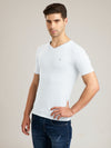 Men's White Regular Fit V-Neck T-Shirt Caliber