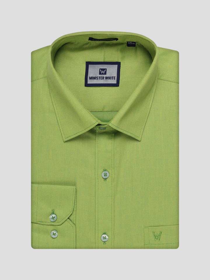 Men's Cotton Parrot Green Shirt Nector