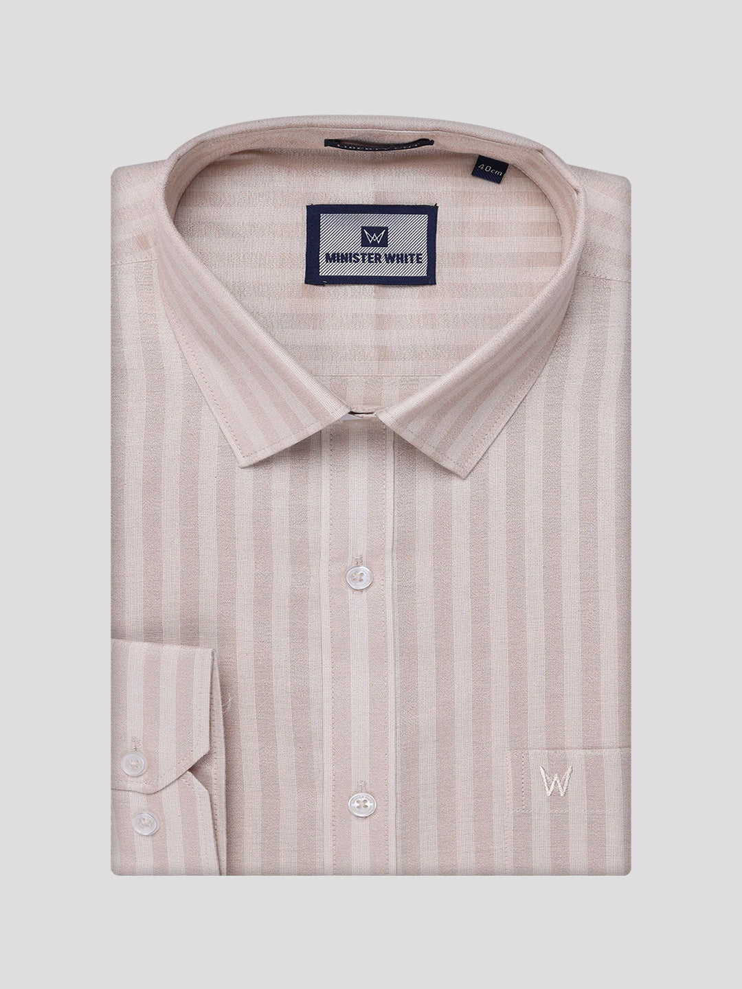 Men's Tissue Stripes Almond Shirt Finely