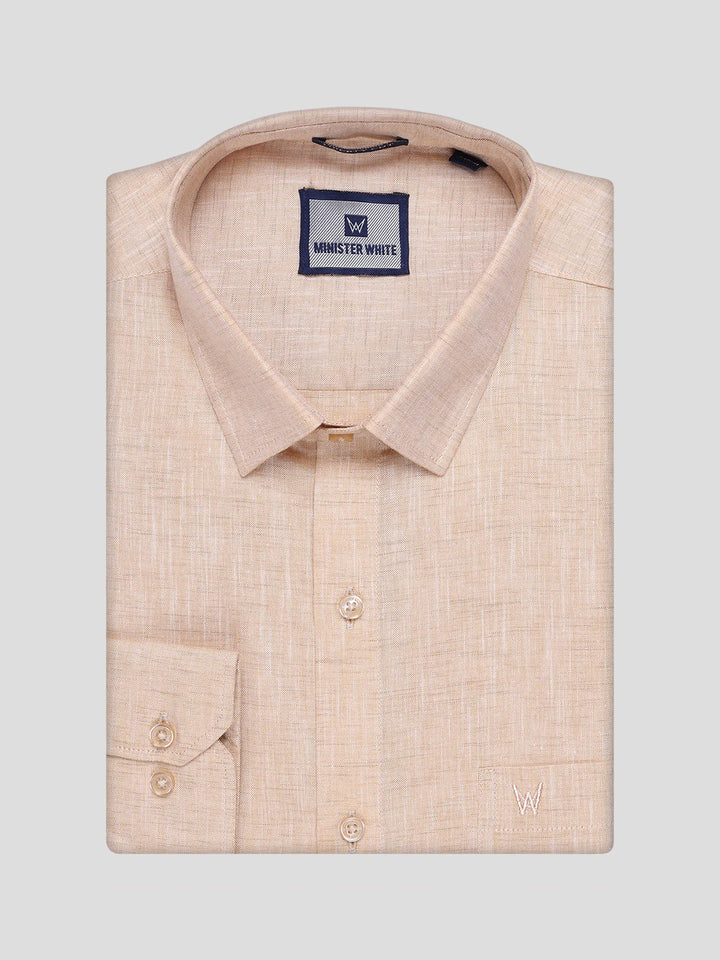 Mens Light Sandal Colour Shirt with Matching Fancy Border Dhoti Combo Lemax