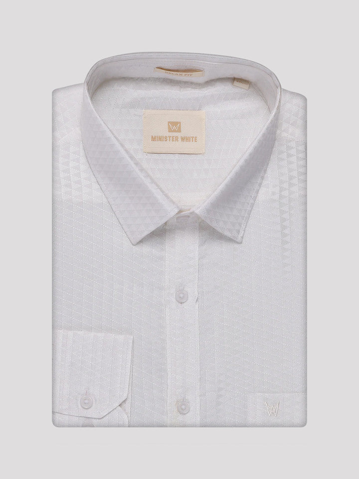 Men's Art Silk Off White Full Sleeves Shirt with 2 1/2" Silver Jari Border Dhoti Combo Nautica