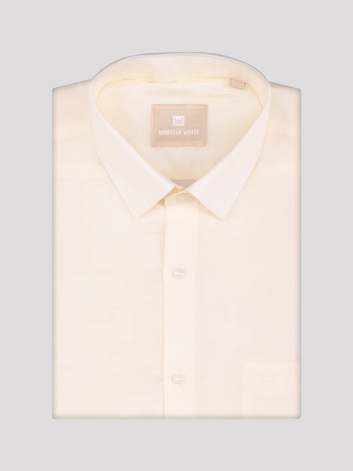 Men's Art Silk Cream Full Sleeves Shirt Mangal