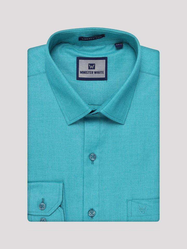 Men's Light Blue Shirt with Matching Border Flexi Dhoti Combo Casper Flexi