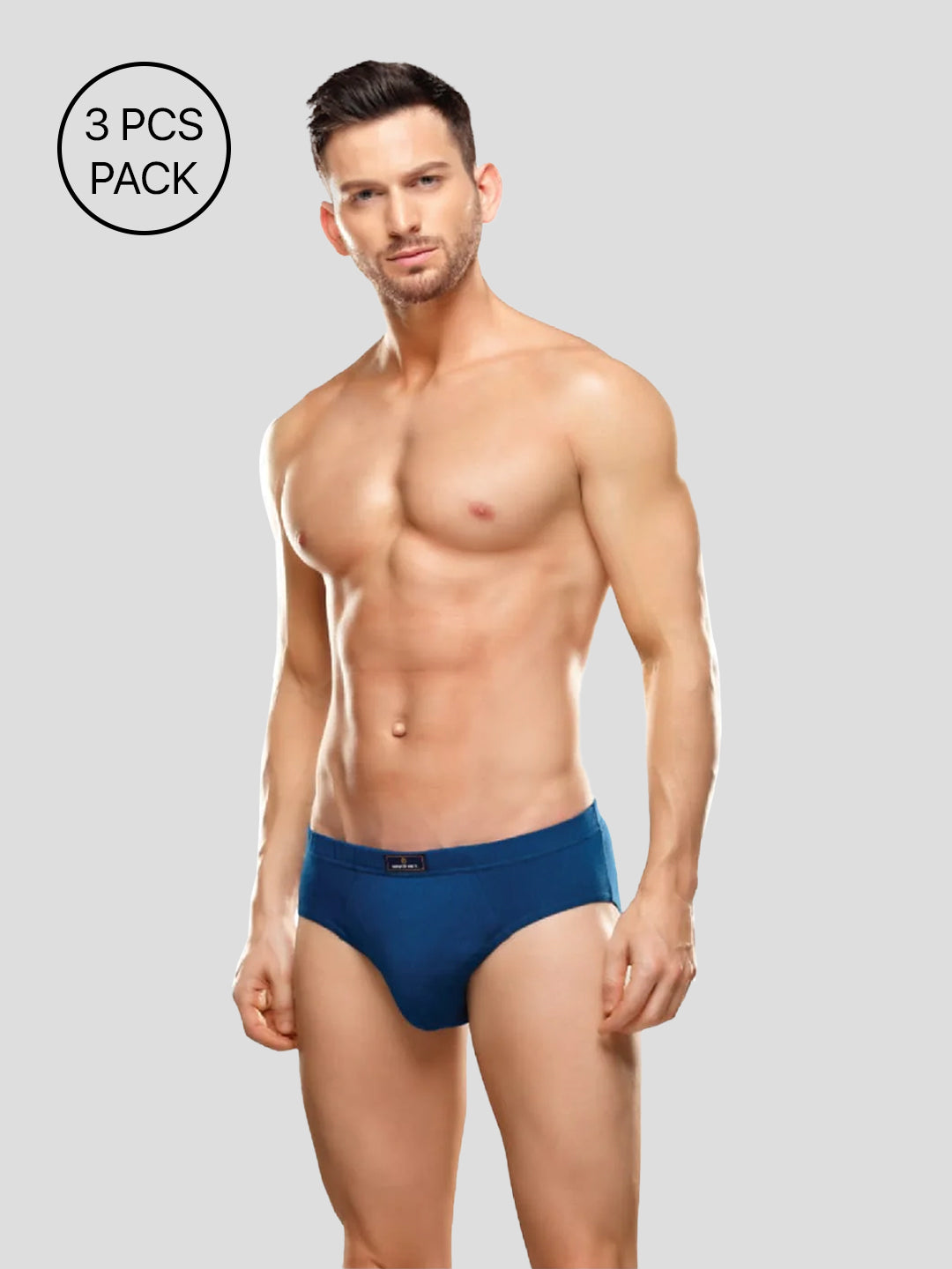 Men's Super Combed Assorted Color Inner Elastic Brief Thunder (Pack of 3)