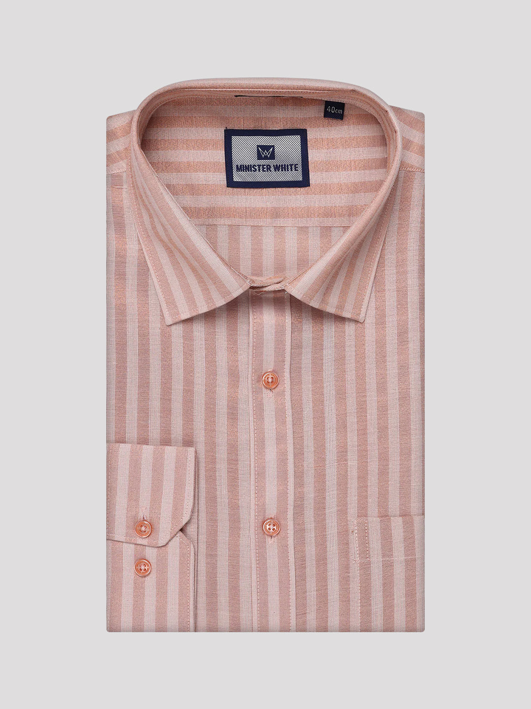 Men's Tissue Stripes Copper Shirt Finely