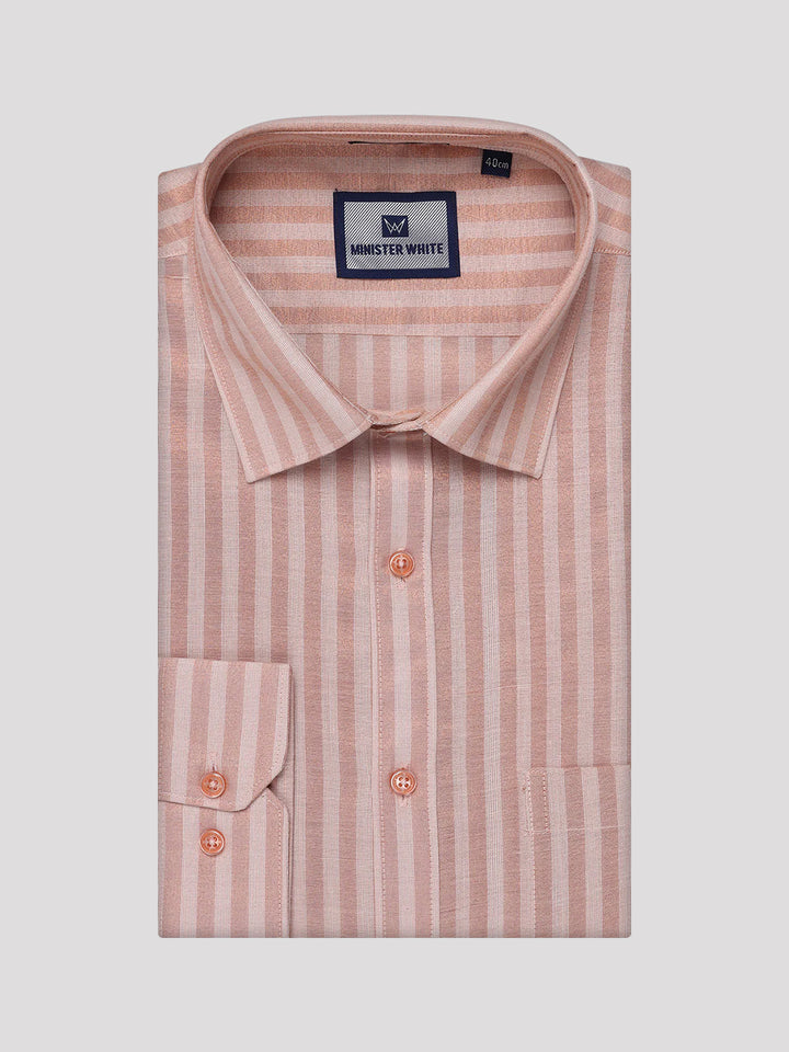 Men's Tissue Stripes Copper Shirt Finely