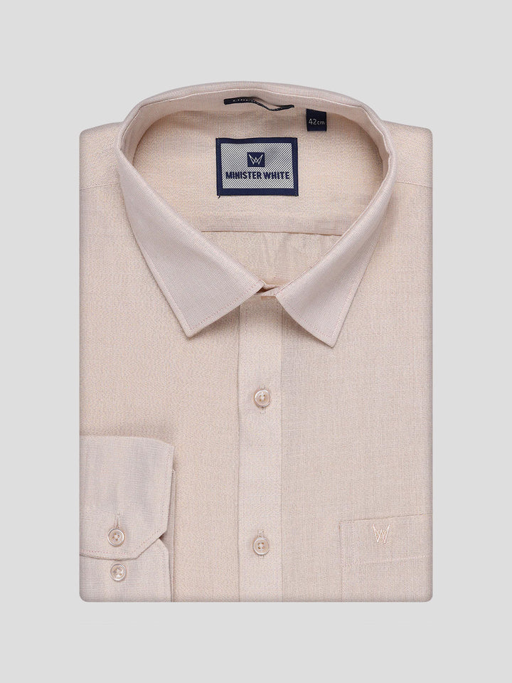 Men's Gold Tissue Shirt and Dhoti Set with Intricate Jacquard Border Plum