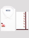DMK Flag Printed Men's White Blended Cotton Regular Fit Shirt & Dhoti Combo