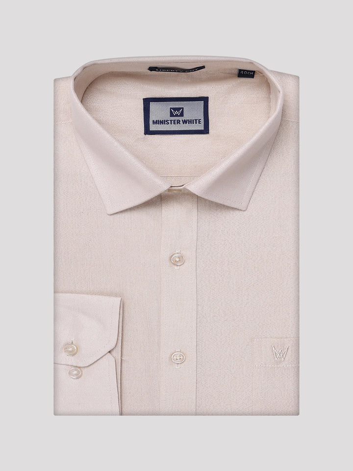 Mens Tissue Light Copper Shirt with Jacquard Fancy Border Flexi Dhoti Wedding Combo Nios