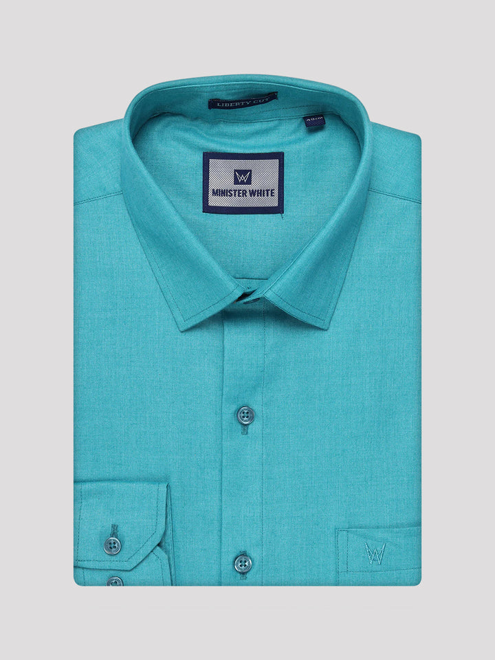 Mens Sky Green Color Shirt with Matching Border Dhoti Combo Casper