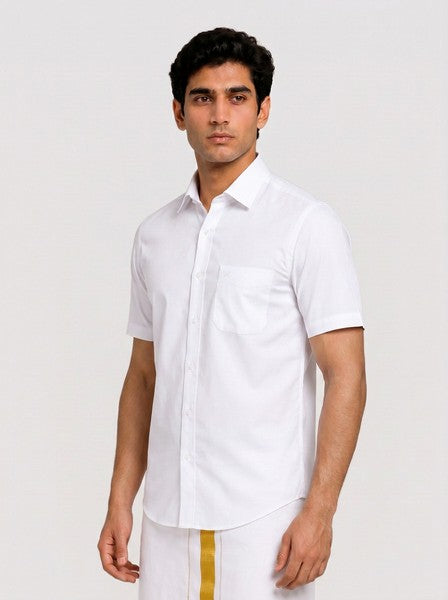 Mens Cotton Smart Fit White Shirt Thunder