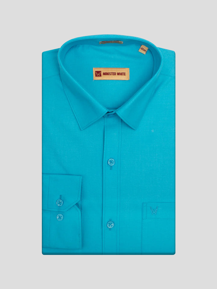 Men's Sky Blue Color Shirt with Matching Fancy Printed Border Dhoti Combo Casper Trends