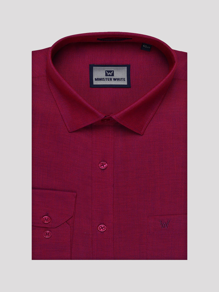 Mens Cotton Magenta Shirt with Tissue Matching Border Dhoti Wedding Combo Kandala