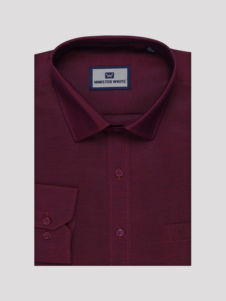 Men's Cotton Maroon Shirt with Tissue Matching Border Flexi Dhoti Wedding Combo Kandala