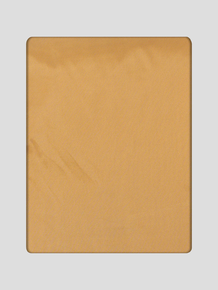 Men's Premium Art Silk Medium Gold Shirt Bit with Gold Jari Border Dhoti Towel Combo Wedding Wonders