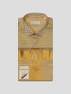 Men's Art Silk Medium Gold Full Sleeves Shirt with 4