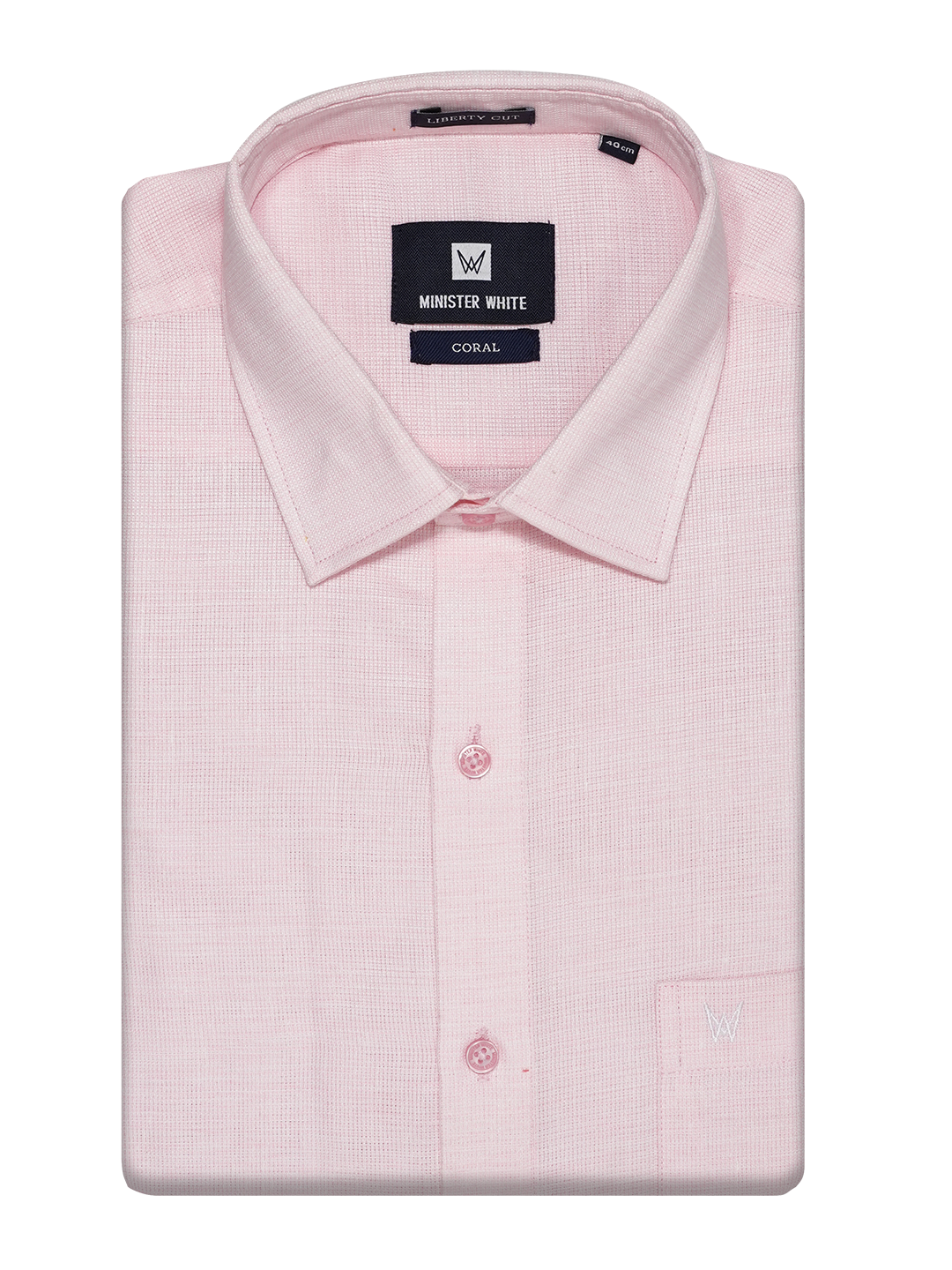 Mens Starch Cotton Pink Colour Regular Fit Shirt Coral