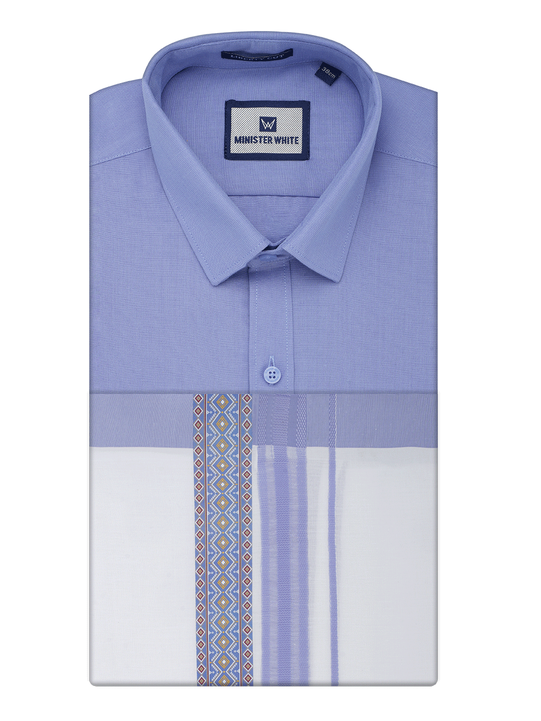 Men's Cotton Light Purple Matching Shirt with Fancy Printed Border Dhoti Combo Luster Trend