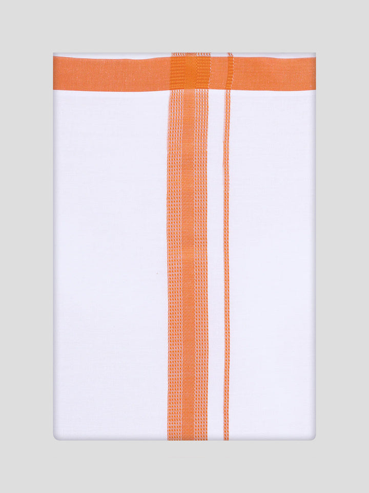 Mens Cotton Orange Matching Shirt and Dhoti Combo Luster