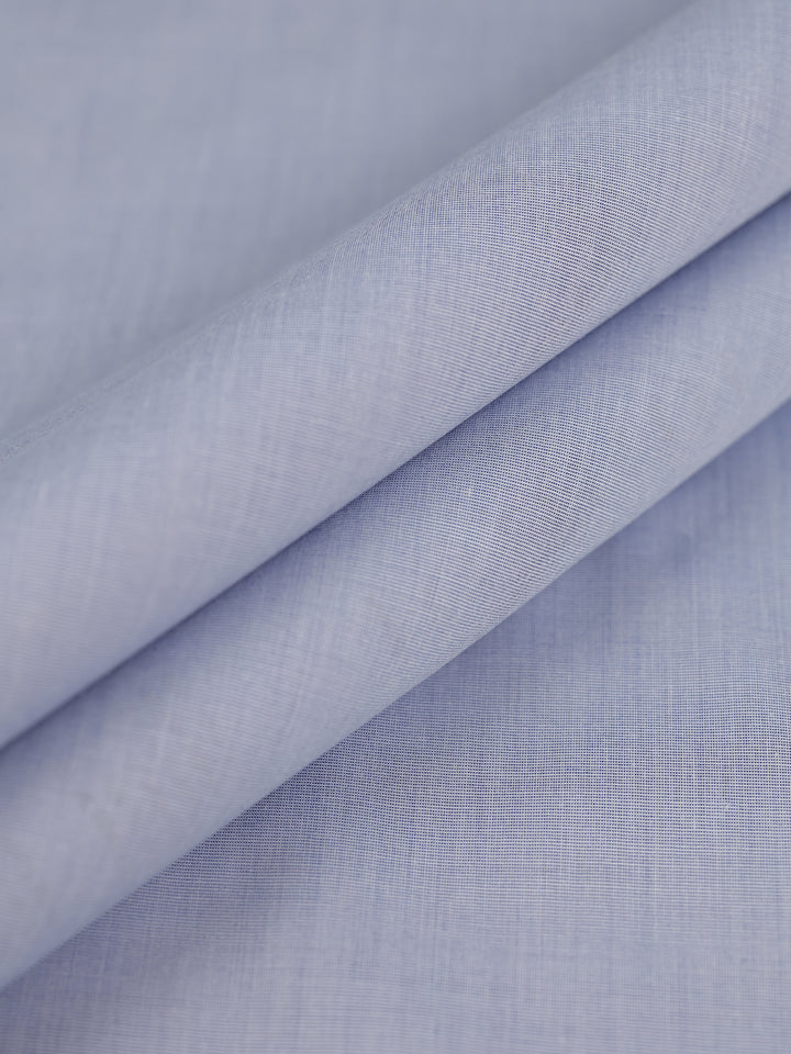 Mens Plain Cotton Blend Blue Color Shirting Feel Touch