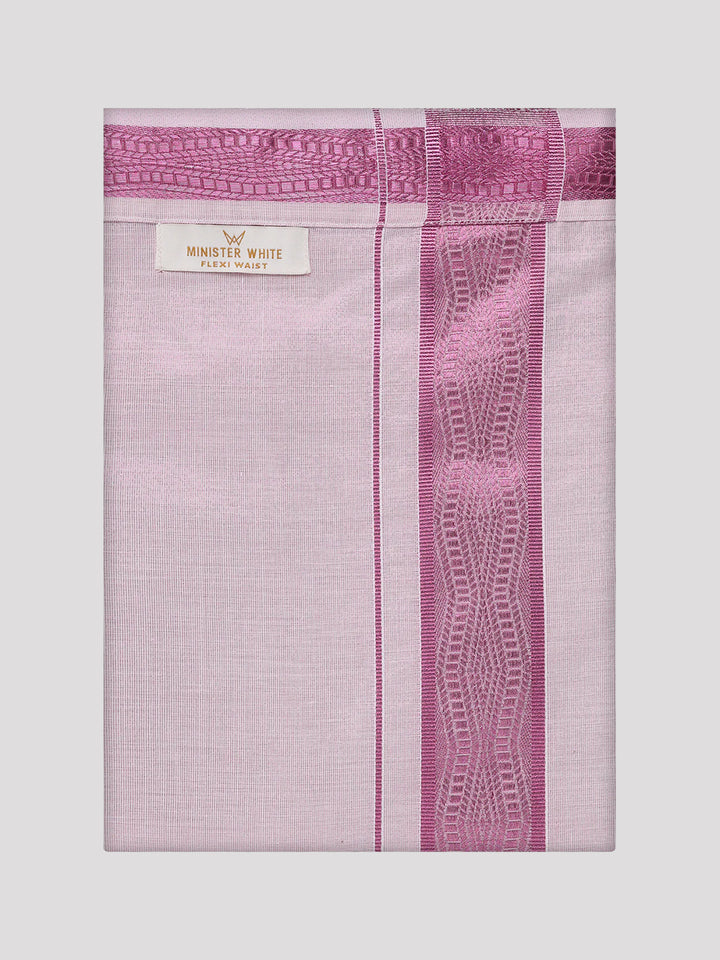 Men's Tissue Rose Shirt with Jacquard Fancy Border Flexi Dhoti Wedding Combo Nios