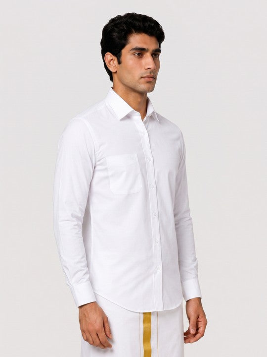 Mens Cotton Smart Fit White Shirt Thunder