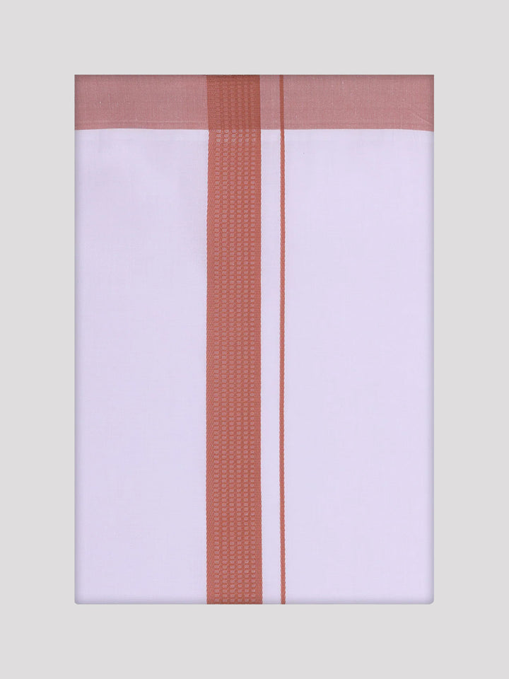 Mens Light Brown Dupion Satin Shirt with Matching Border Dhoti Combo Gora