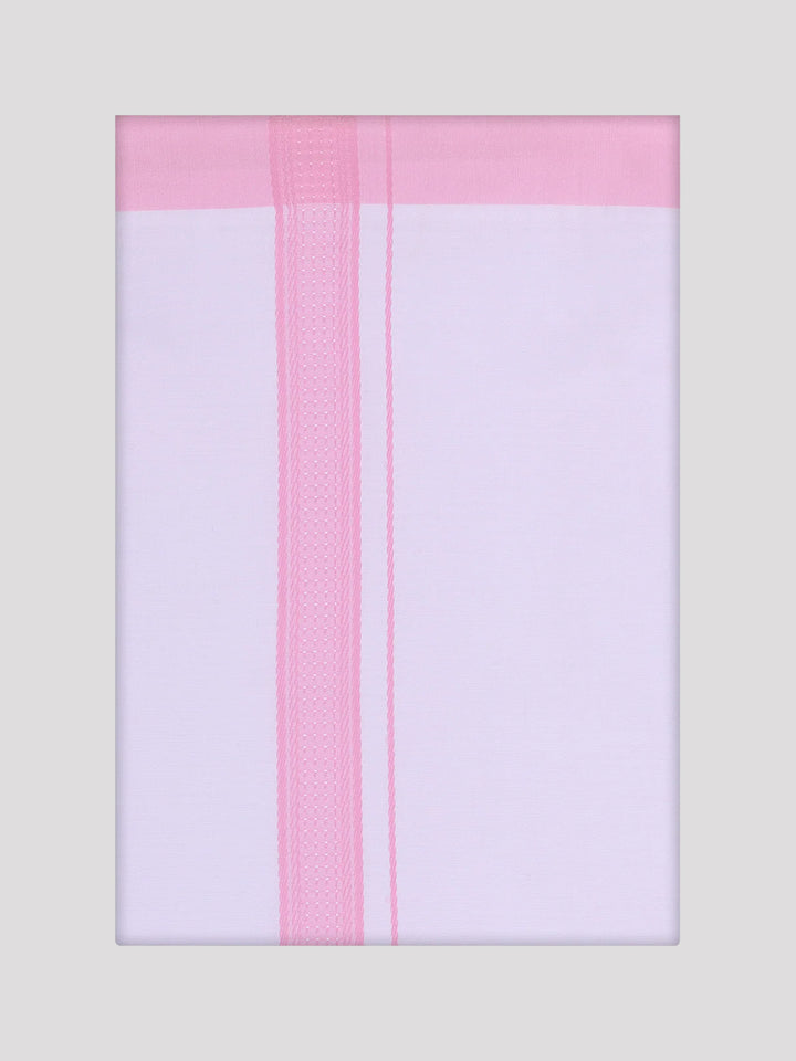 Mens Light Pink Dupion Satin Shirt with Matching Border Dhoti Combo Gora