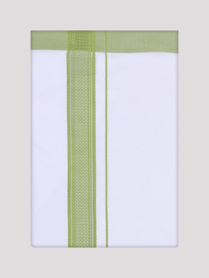 Mens Green Dupion Satin Shirt with Matching Border Dhoti Combo Gora