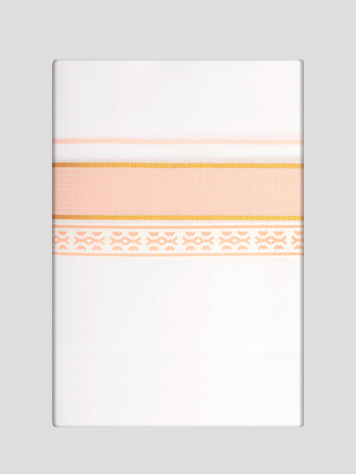 Men's Peach Color Shirt with Matching Fancy Printed Border Dhoti Combo Casper Trends