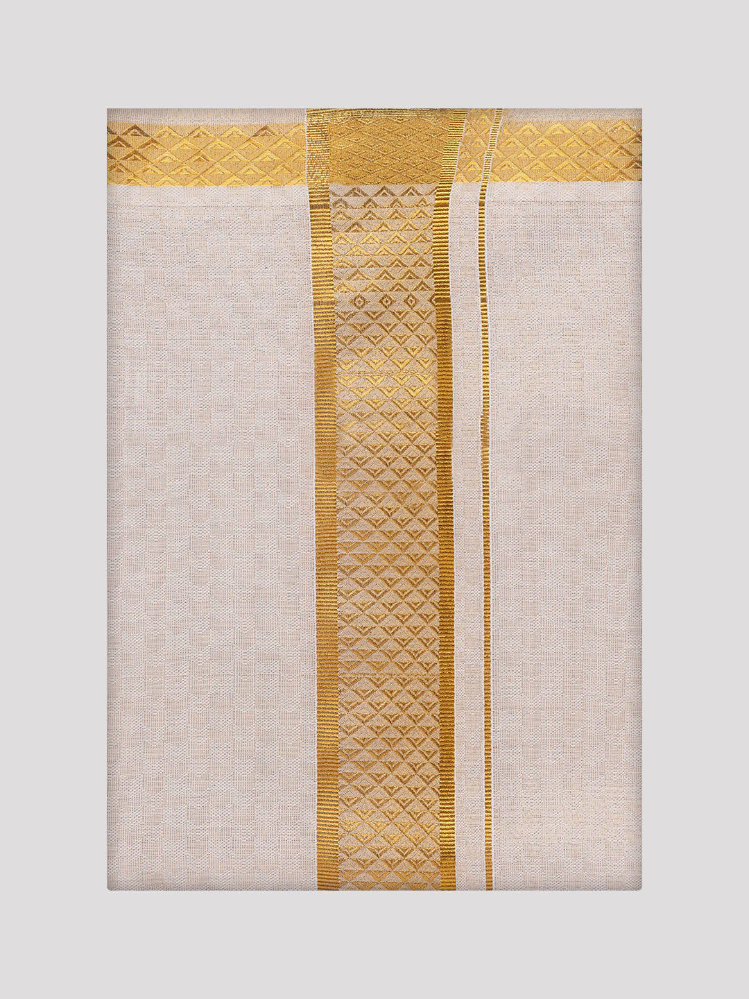 Men's Gold Tissue Jacquard Matching Dhoti Zeebra