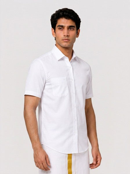 Mens Cotton Smart Fit White Shirt Thunder