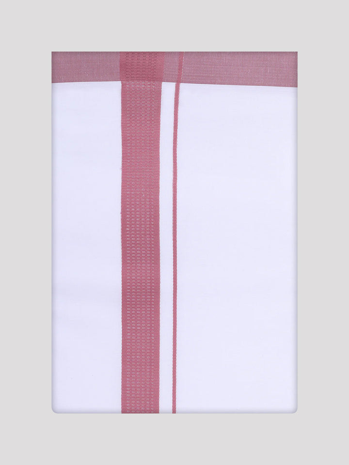 Mens Light Maroon Color Shirt with Matching Border Dhoti Combo Casper