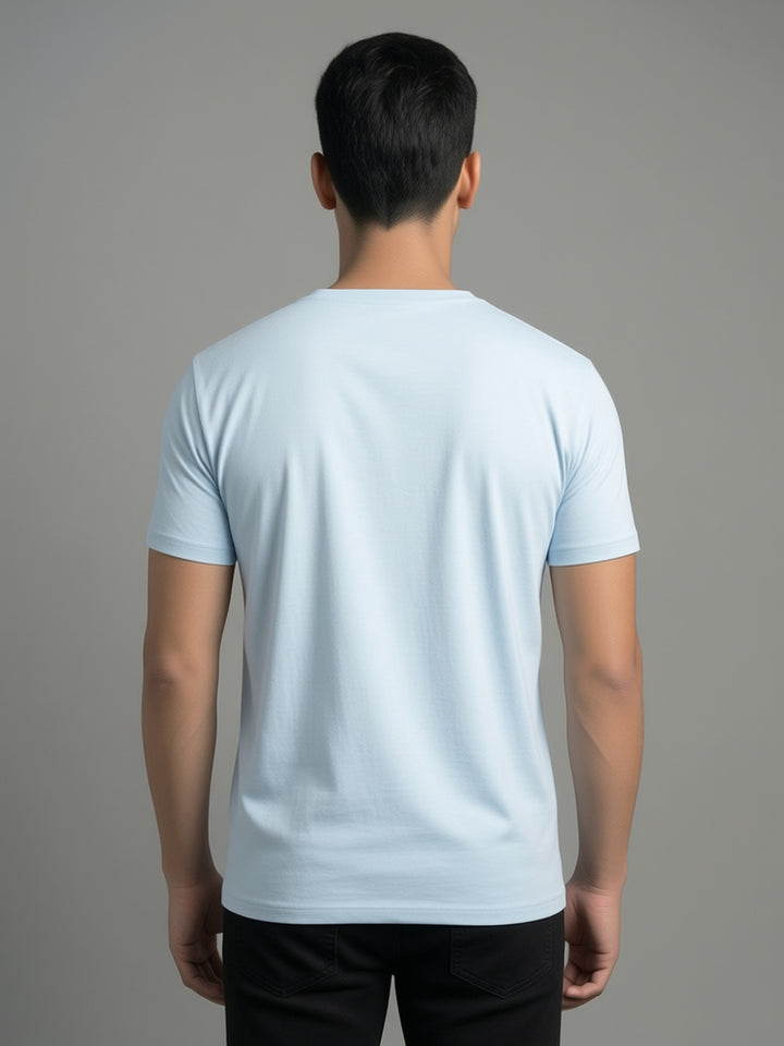 Men's White Regular Fit V-Neck T-Shirt Caliber