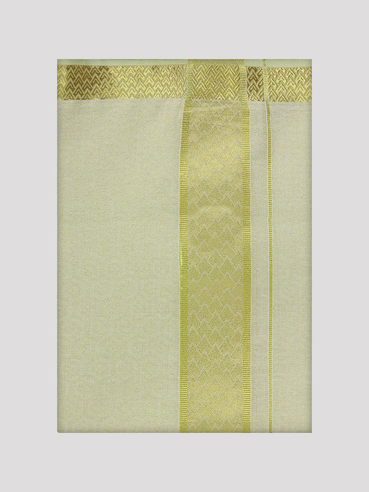 Mens Brass Tissue Jacquard Shirt with Matching Dhoti Combo Zeebra