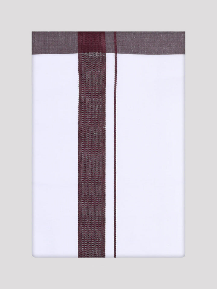 Mens Maroon Color Shirt with Matching Border Dhoti Combo Casper