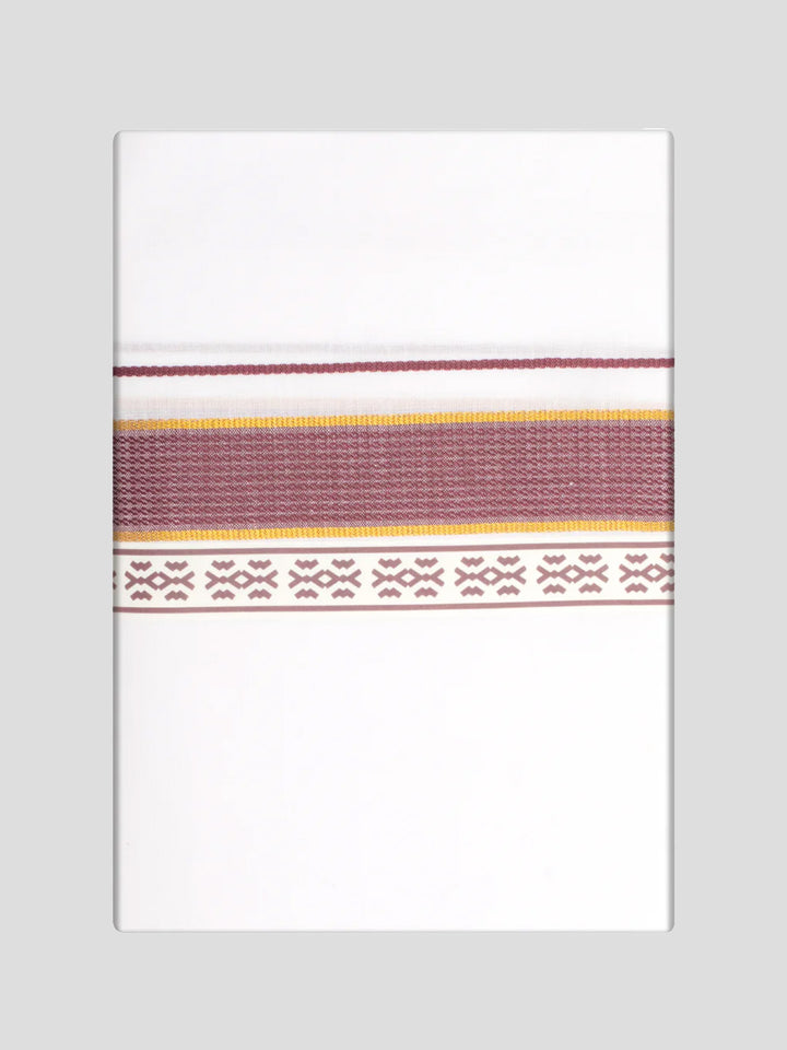 Men's Dark Wine Color Shirt with Matching Fancy Printed Border Dhoti Combo Casper Trends