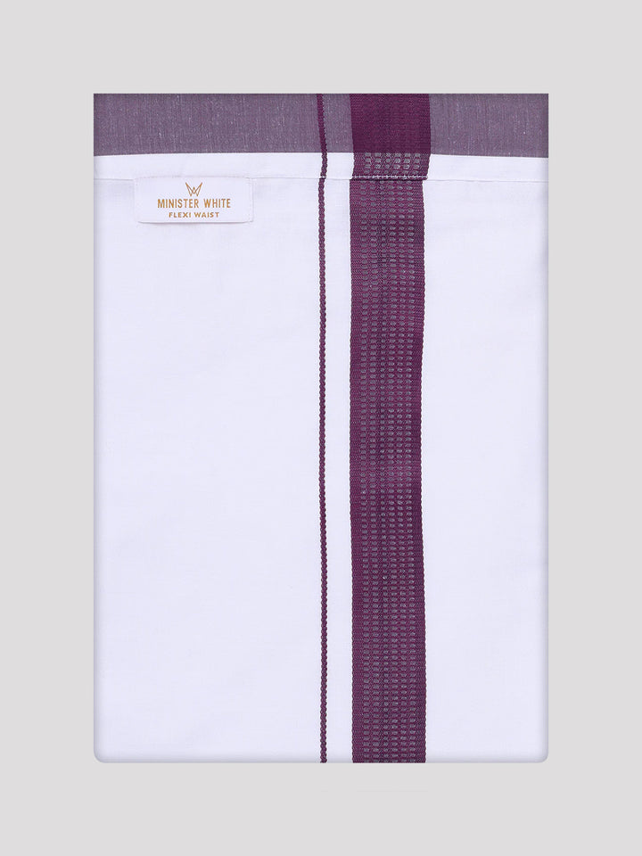 Men's Dark Wine Shirt with Matching Border Flexi Dhoti Combo Casper Flexi