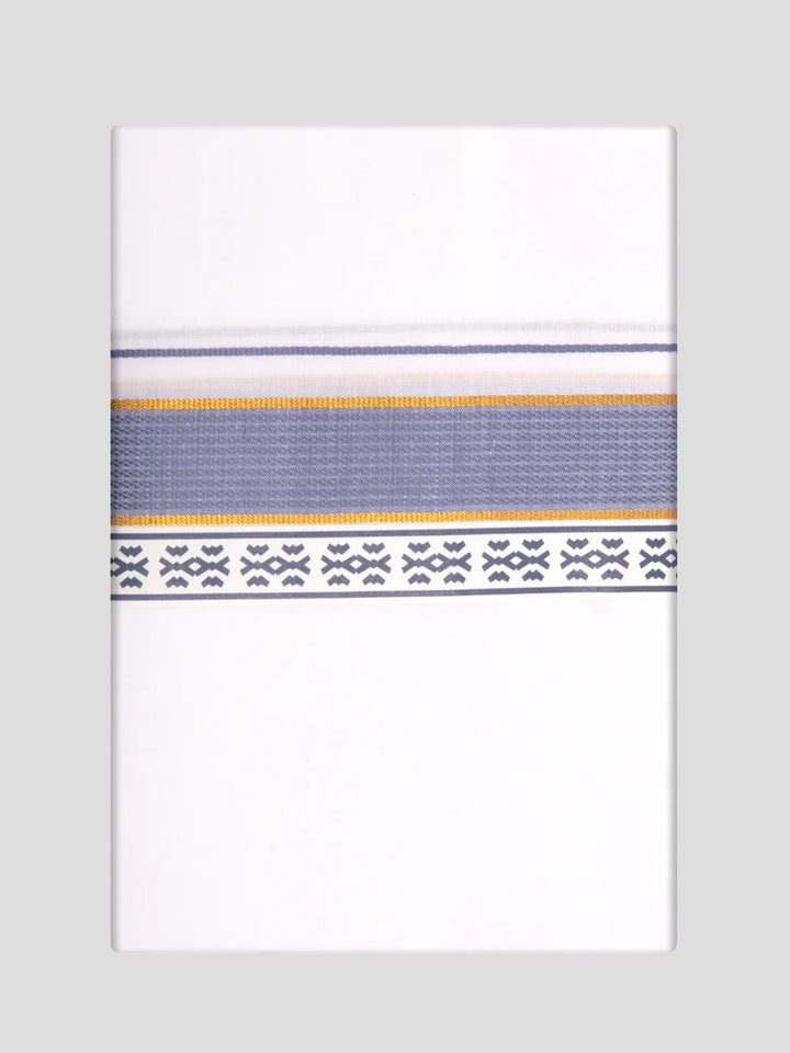 Men's Blue Color Shirt with Matching Fancy Printed Border Dhoti Combo Casper Trends