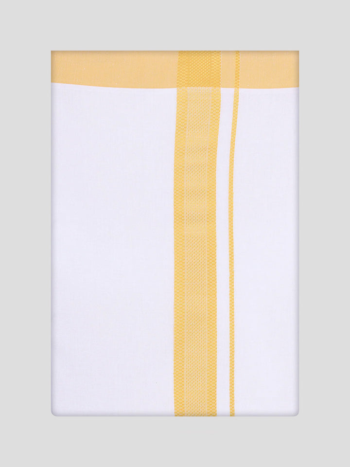 Mens Mustard Colour Shirt with Matching Fancy Border Dhoti Combo Lemax